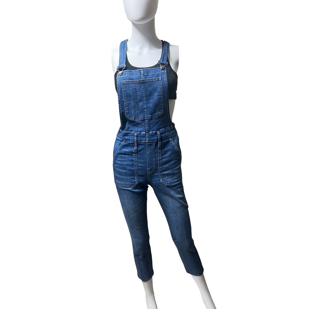 Madewell Womens Denim Overalls Medium Indigo Blue Stretch Slim Straight Size S